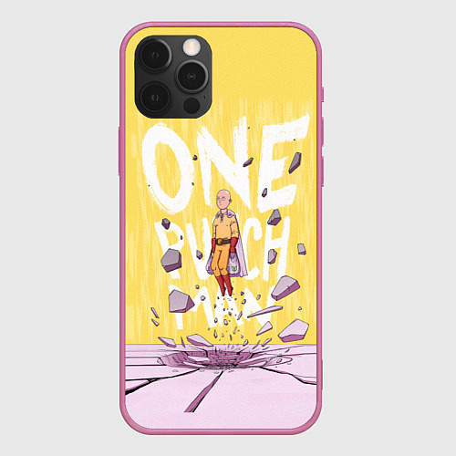 Чехол iPhone 12 Pro One Punch Man / 3D-Малиновый – фото 1