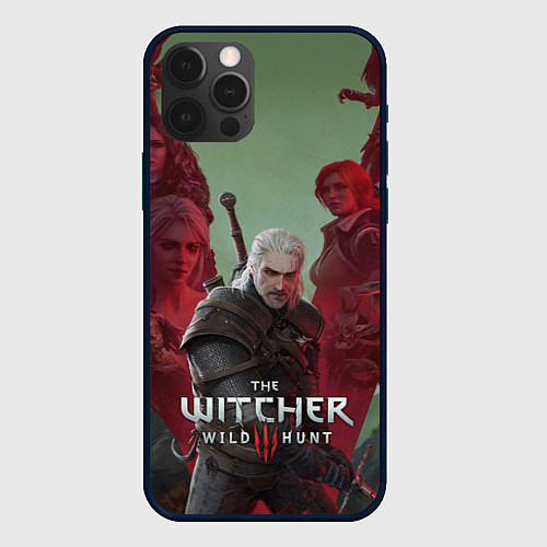 Чехол iPhone 12 Pro The Witcher 5-летие / 3D-Черный – фото 1