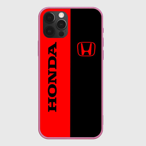 Чехол iPhone 12 Pro HONDA / 3D-Малиновый – фото 1