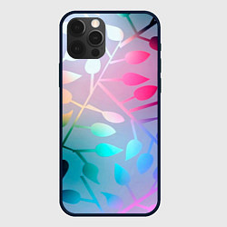Чехол для iPhone 12 Pro Листья, цвет: 3D-черный