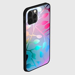 Чехол для iPhone 12 Pro Листья, цвет: 3D-черный — фото 2