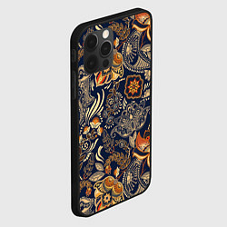 Чехол для iPhone 12 Pro Узор орнамент цветы этно, цвет: 3D-черный — фото 2
