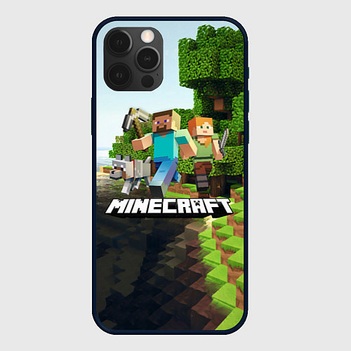 Чехол iPhone 12 Pro Minecraft / 3D-Черный – фото 1