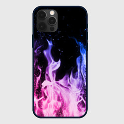 Чехол для iPhone 12 Pro НЕОНОВЫЙ ОГОНЬ, цвет: 3D-черный