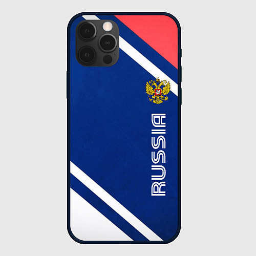 Чехол iPhone 12 Pro RUSSIA SPORT / 3D-Черный – фото 1