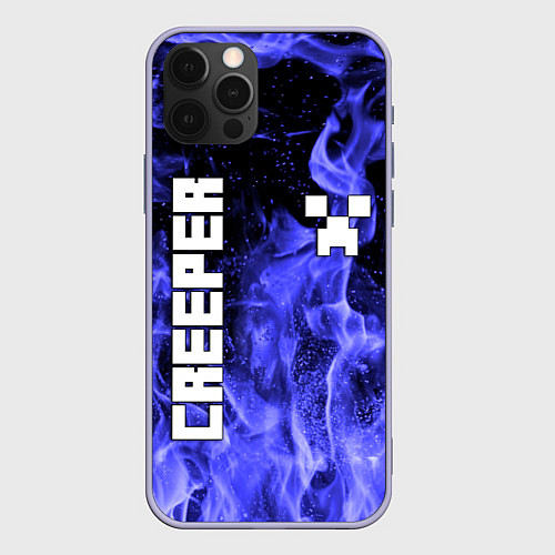 Чехол iPhone 12 Pro MINECRAFT CREEPER / 3D-Светло-сиреневый – фото 1