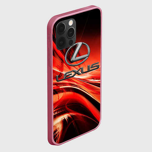 Чехол iPhone 12 Pro LEXUS / 3D-Малиновый – фото 2