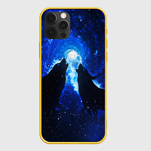 Чехол iPhone 12 Pro ВОЛКИ D / 3D-Желтый – фото 1