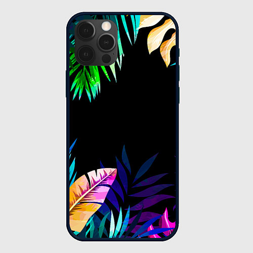 Чехол iPhone 12 Pro Тропическая Ночь / 3D-Черный – фото 1