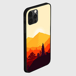 Чехол для iPhone 12 Pro Горы закат пейзаж лиса арт, цвет: 3D-черный — фото 2