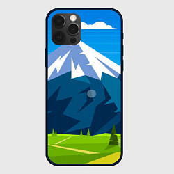 Чехол для iPhone 12 Pro Горы пейзаж природа вектор, цвет: 3D-черный