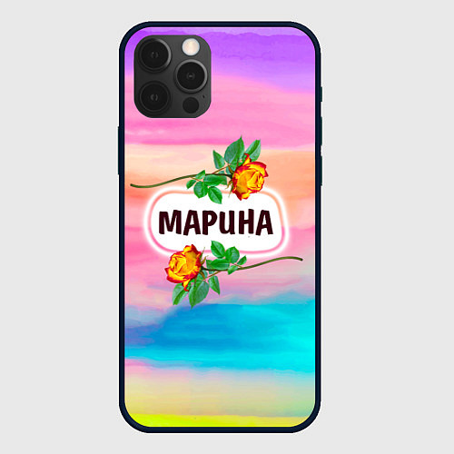 Чехол iPhone 12 Pro Марина / 3D-Черный – фото 1