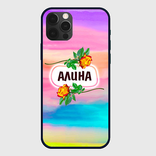 Чехол iPhone 12 Pro Алина / 3D-Черный – фото 1