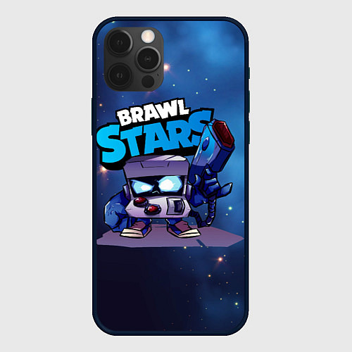 Чехол iPhone 12 Pro 8 bit blue brawl stars 8 бит / 3D-Черный – фото 1