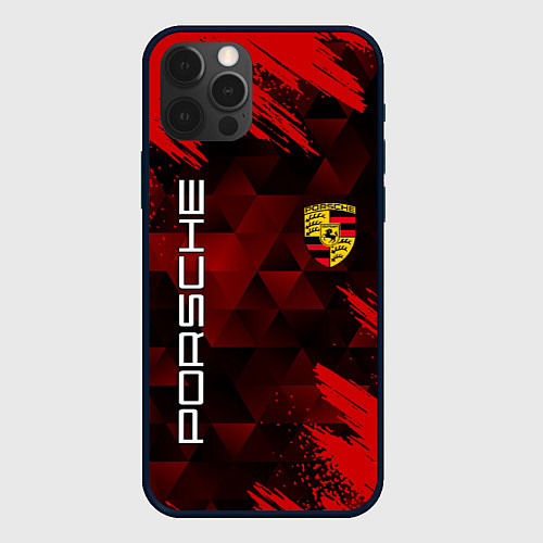 Чехол iPhone 12 Pro PORSCHE / 3D-Черный – фото 1