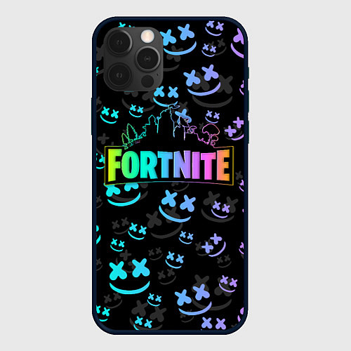 Чехол iPhone 12 Pro FORTNITE MARSHMELLO / 3D-Черный – фото 1