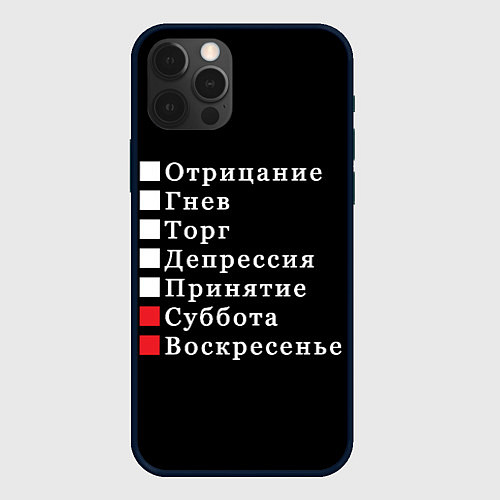 Чехол iPhone 12 Pro Коротко о моей жизни / 3D-Черный – фото 1