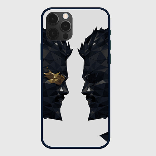 Чехол iPhone 12 Pro Отражение Адама Дженсена Deus Ex / 3D-Черный – фото 1