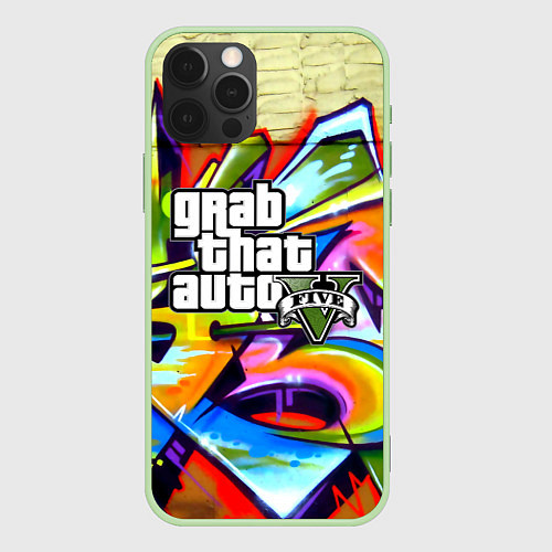 Чехол iPhone 12 Pro GTA:5 / 3D-Салатовый – фото 1