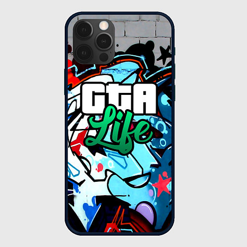 Чехол iPhone 12 Pro GTA LIFE / 3D-Черный – фото 1