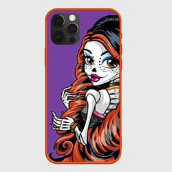 Чехол для iPhone 12 Pro Calavera skelita 22, цвет: 3D-красный