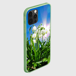 Чехол для iPhone 12 Pro Подснежники, цвет: 3D-салатовый — фото 2