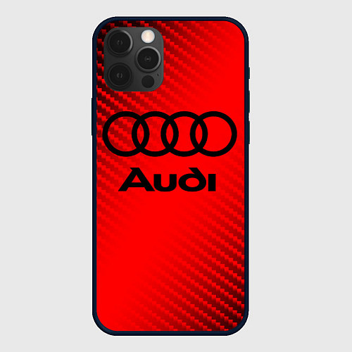Чехол iPhone 12 Pro AUDI АУДИ / 3D-Черный – фото 1