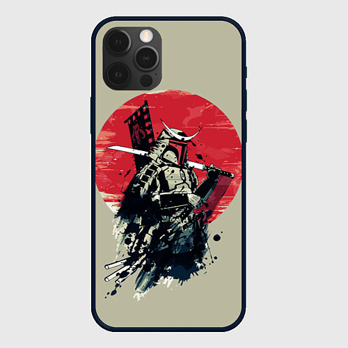 Чехол iPhone 12 Pro Samurai man / 3D-Черный – фото 1