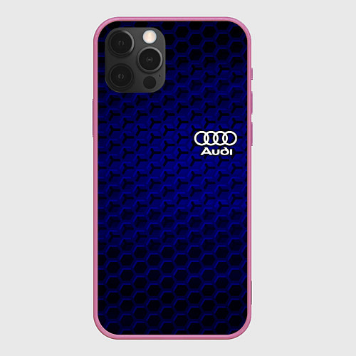 Чехол iPhone 12 Pro AUDI / 3D-Малиновый – фото 1