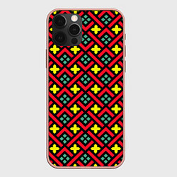 Чехол для iPhone 12 Pro Abstract cross armor, цвет: 3D-светло-розовый