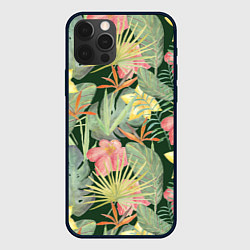 Чехол iPhone 12 Pro Тропические растения и цветы
