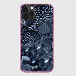 Чехол для iPhone 12 Pro Геометрия, цвет: 3D-малиновый