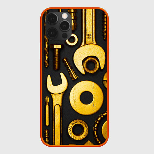 Чехол iPhone 12 Pro КЛЮЧ ГАЙКА / 3D-Красный – фото 1