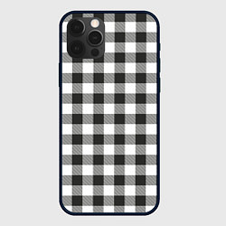 Чехол для iPhone 12 Pro Черно-белая клетка, цвет: 3D-черный