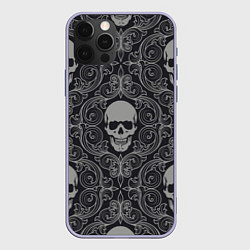 Чехол для iPhone 12 Pro Skulls, цвет: 3D-светло-сиреневый