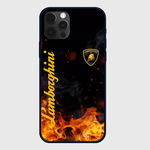 Чехол iPhone 12 Pro LAMBORGHINI / 3D-Черный – фото 1