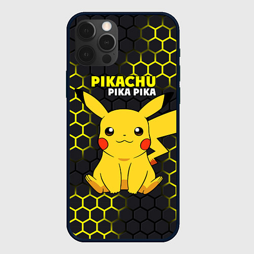 Чехол iPhone 12 Pro Pikachu Pika Pika / 3D-Черный – фото 1