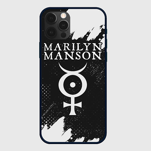 Чехол iPhone 12 Pro MARILYN MANSON М МЭНСОН / 3D-Черный – фото 1