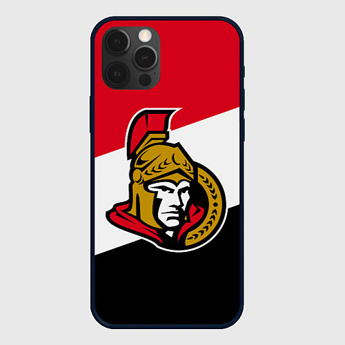 Чехол iPhone 12 Pro Оттава Сенаторз / 3D-Черный – фото 1