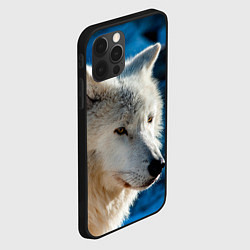 Чехол для iPhone 12 Pro Волк на черном фоне, цвет: 3D-черный — фото 2