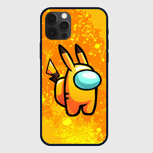 Чехол iPhone 12 Pro AMONG US - Pikachu / 3D-Черный – фото 1