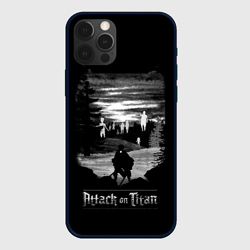 Чехол iPhone 12 Pro Атака на титанов / 3D-Черный – фото 1