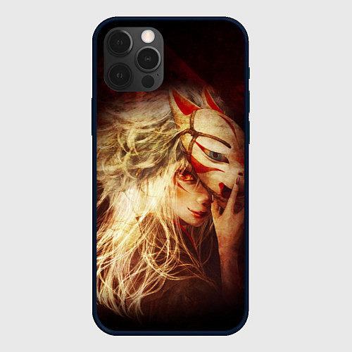 Чехол iPhone 12 Pro Кицуне / 3D-Черный – фото 1