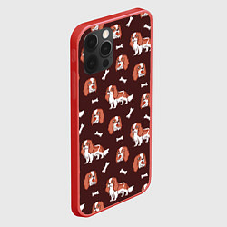 Чехол для iPhone 12 Pro Спаниели, цвет: 3D-красный — фото 2