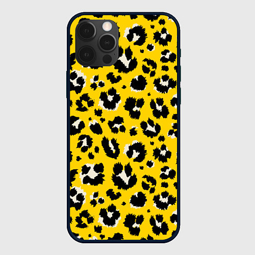 Чехол iPhone 12 Pro Леопард / 3D-Черный – фото 1