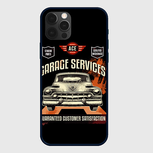Чехол iPhone 12 Pro Гаражный сервис / 3D-Черный – фото 1
