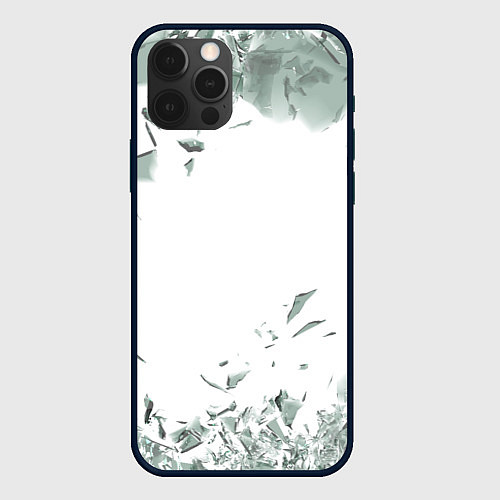 Чехол iPhone 12 Pro Разбитое стекло / 3D-Черный – фото 1