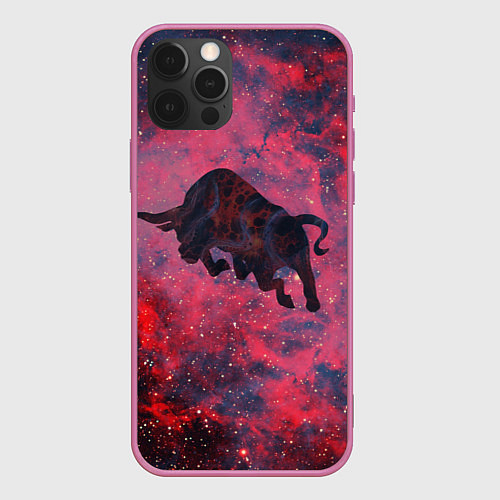 Чехол iPhone 12 Pro Бык / 3D-Малиновый – фото 1