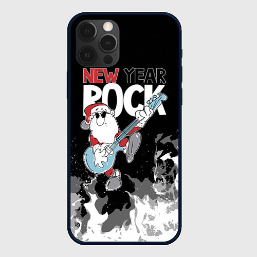 Чехол iPhone 12 Pro New year rock / 3D-Черный – фото 1