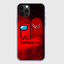 Чехол для iPhone 12 Pro AMONG US, цвет: 3D-светло-сиреневый